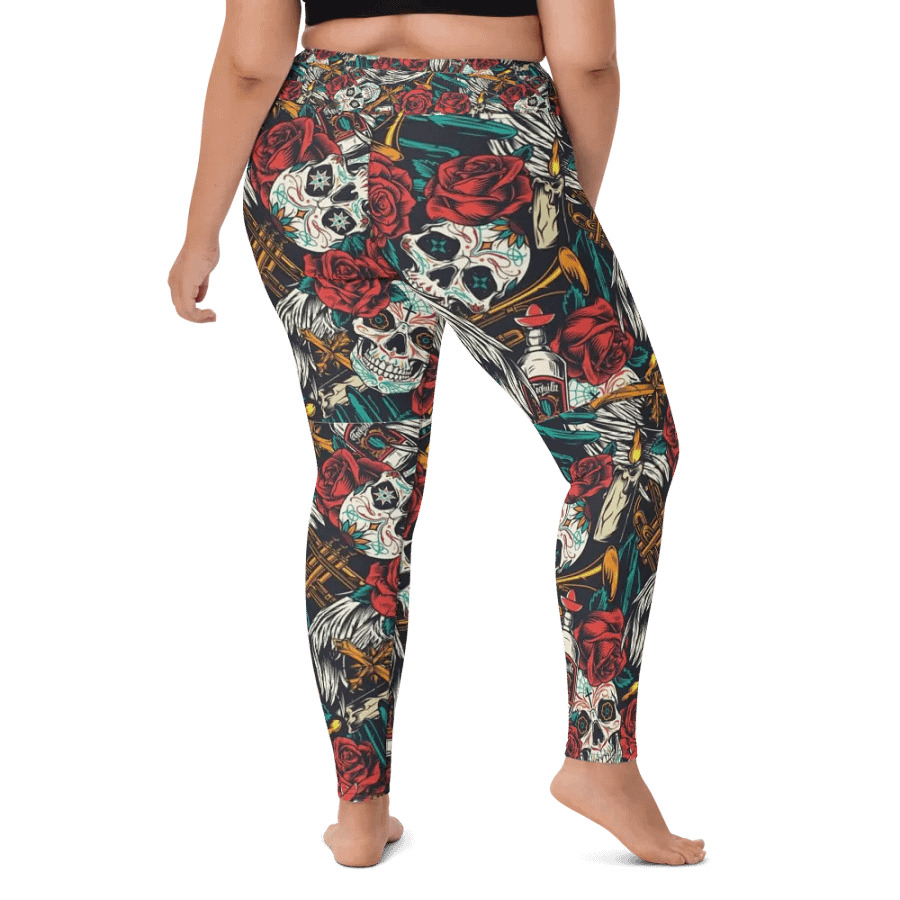 Yoga Pants – Skull and Roses Print for Edgy & Elegant Style product image (10)