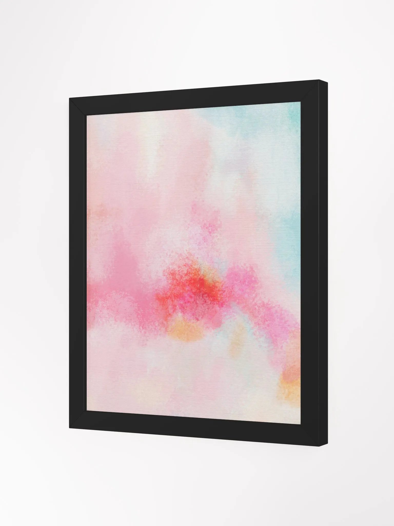 Pink, red and teal abstract painting print product image (3)