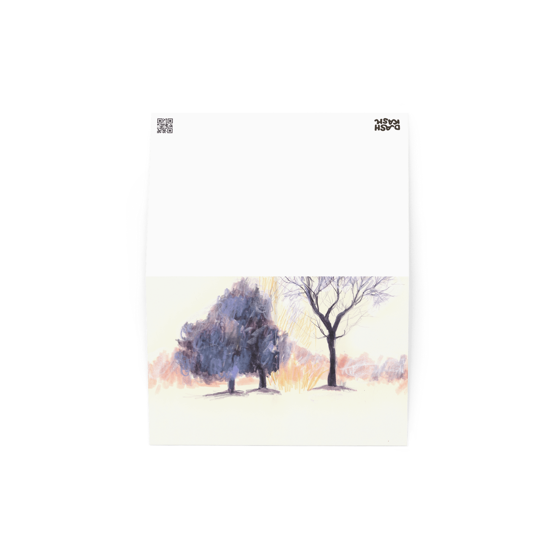 Three Trees in Snow Greeting Card - Original Sketchbook Art product image (2)
