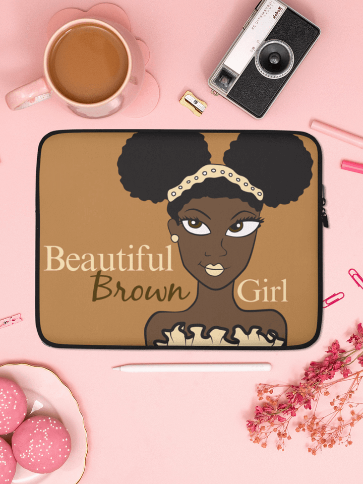Chocolate Beautiful Brown Girl Laptop Sleeve product image (1)