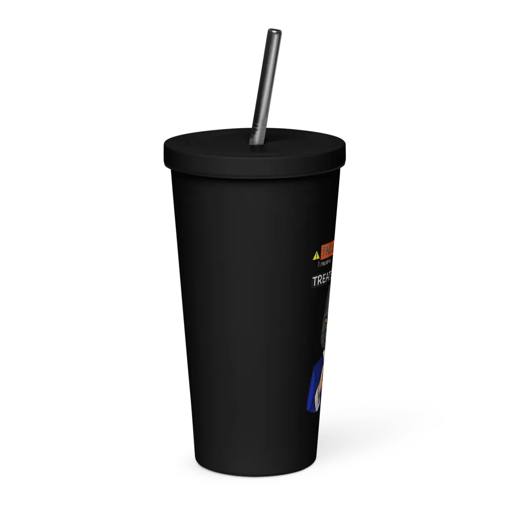 Trade Offer Human-Cat Meme Insulated Tumbler with a Straw - Multicolor product image (4)