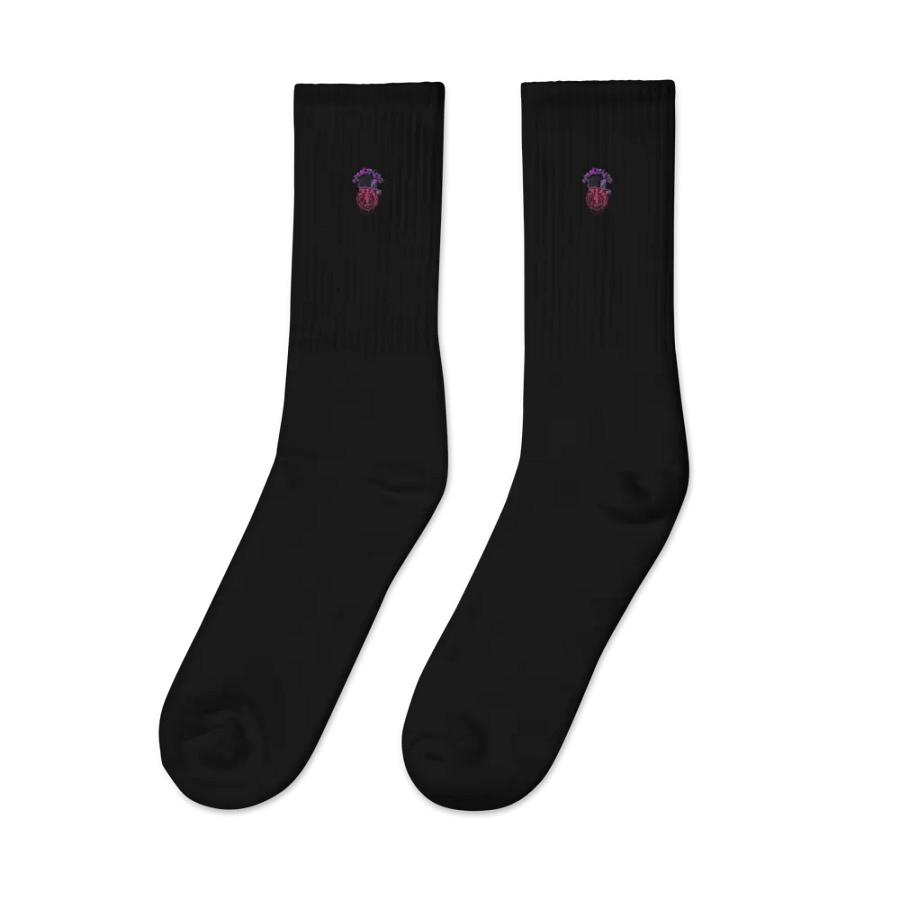 I Support Speedypig69 Cap-Wearing Boar Embroidered Crew Socks product image (8)