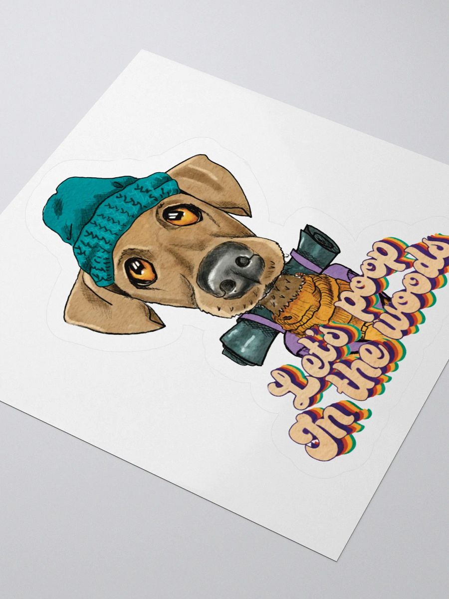 Camping Dog Sticker Let's poop in the woods product image (8)