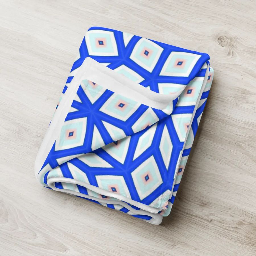 Blue Octagonal Star Throw Blanket product image (8)