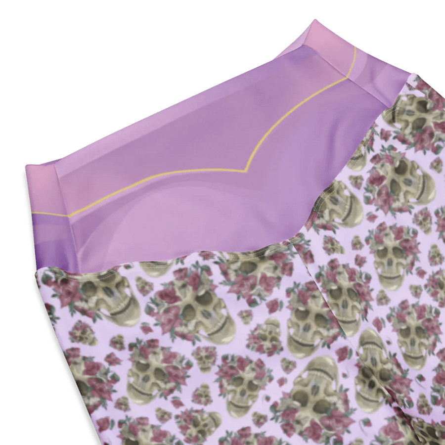 Smoky Lilac Skull & Rose Flare Leggings product image (4)