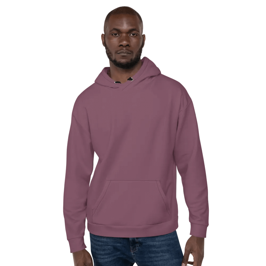 Plain Deep Purplish Red Soft Summer Unisex Recycled Polyester Heavyweight Premium Hoodie by Treasure Pie product image (7)