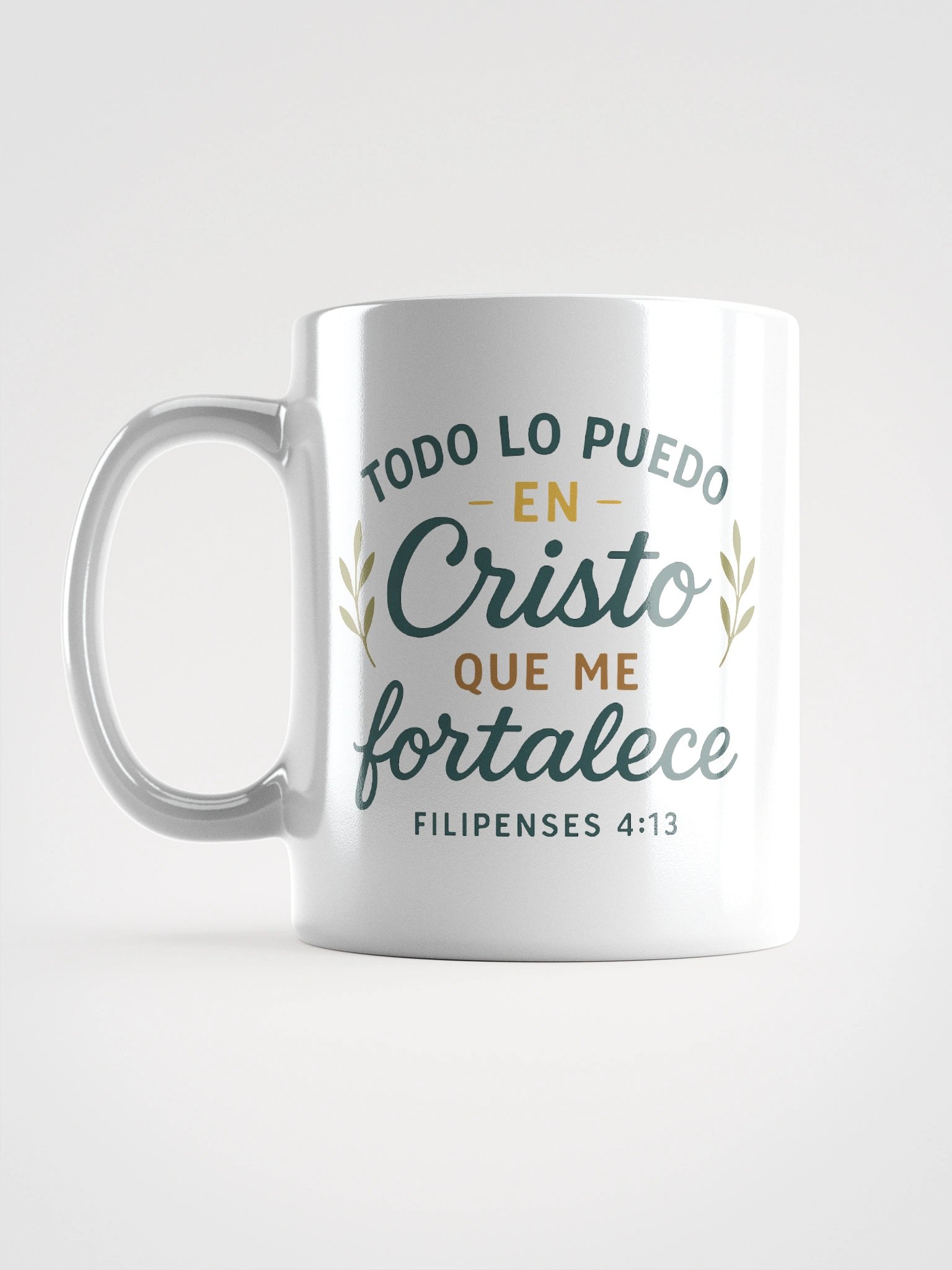 White Christian Mug – “Todo lo puedo en Cristo” (Philippians 4:13) – Spanish Design product image (1)