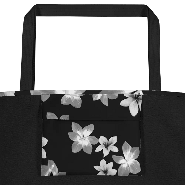 Volcanic Ash Translucent Caribbean Flower Print | Large Tote Bag w/ Pocket product image (2)