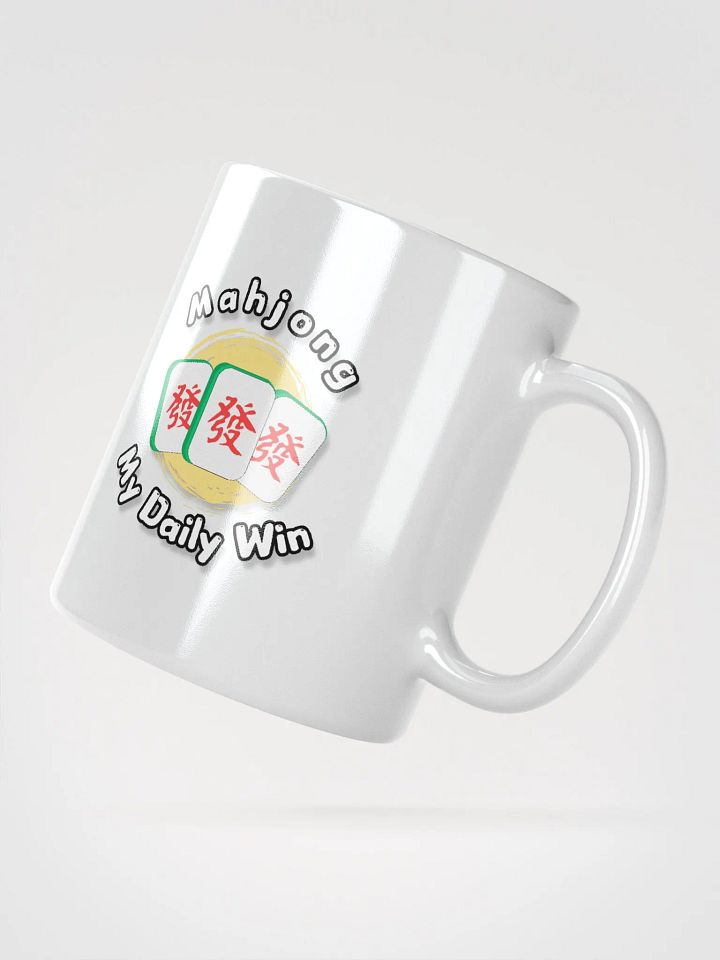 Mahjong my daily win white coffee mug product image (4)