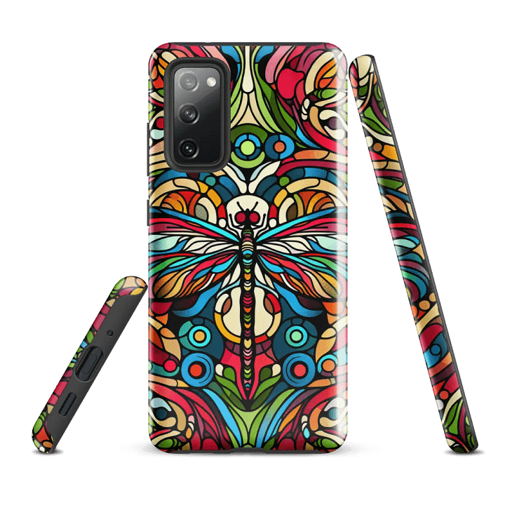 Tough Phone Case for Samsung® - Colorful Psychedelic Stained Glass Butterfly product image (1)