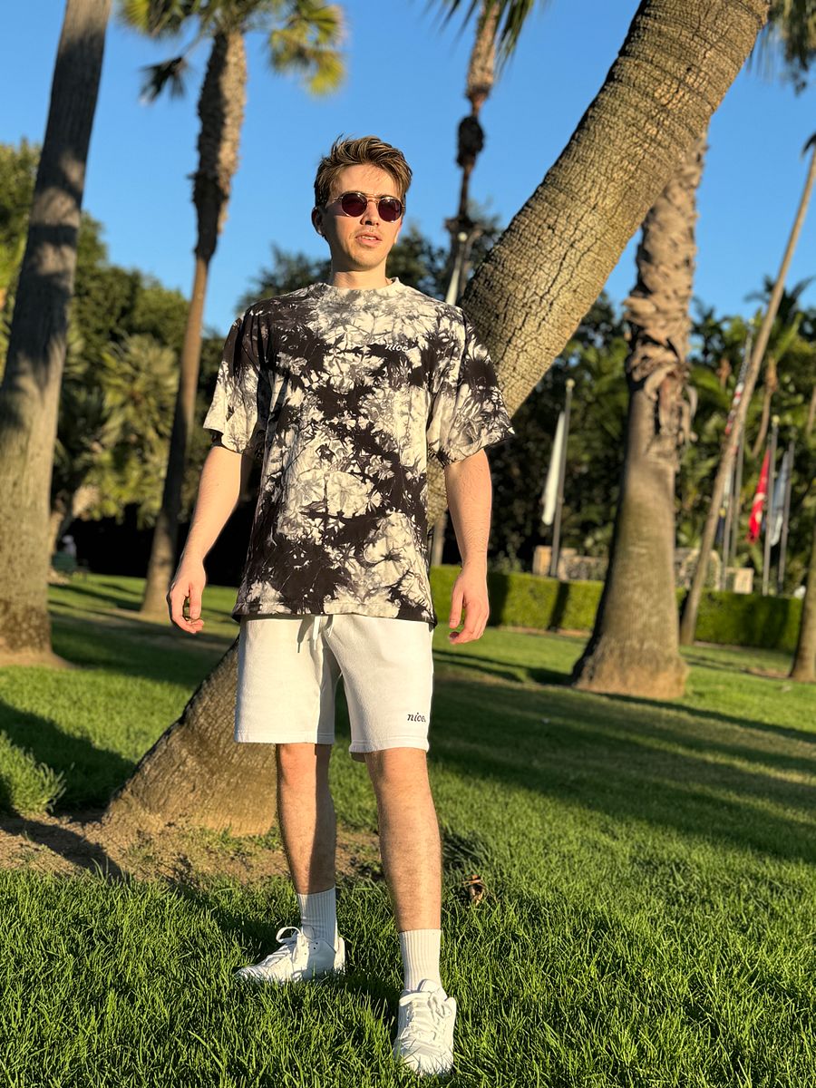 Nice. Embroidered Tie Dye Tee (Black/White) product image (11)