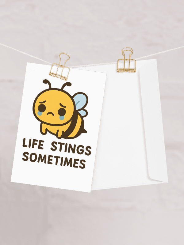 Life Stings Kawaii Bee Card product image (1)
