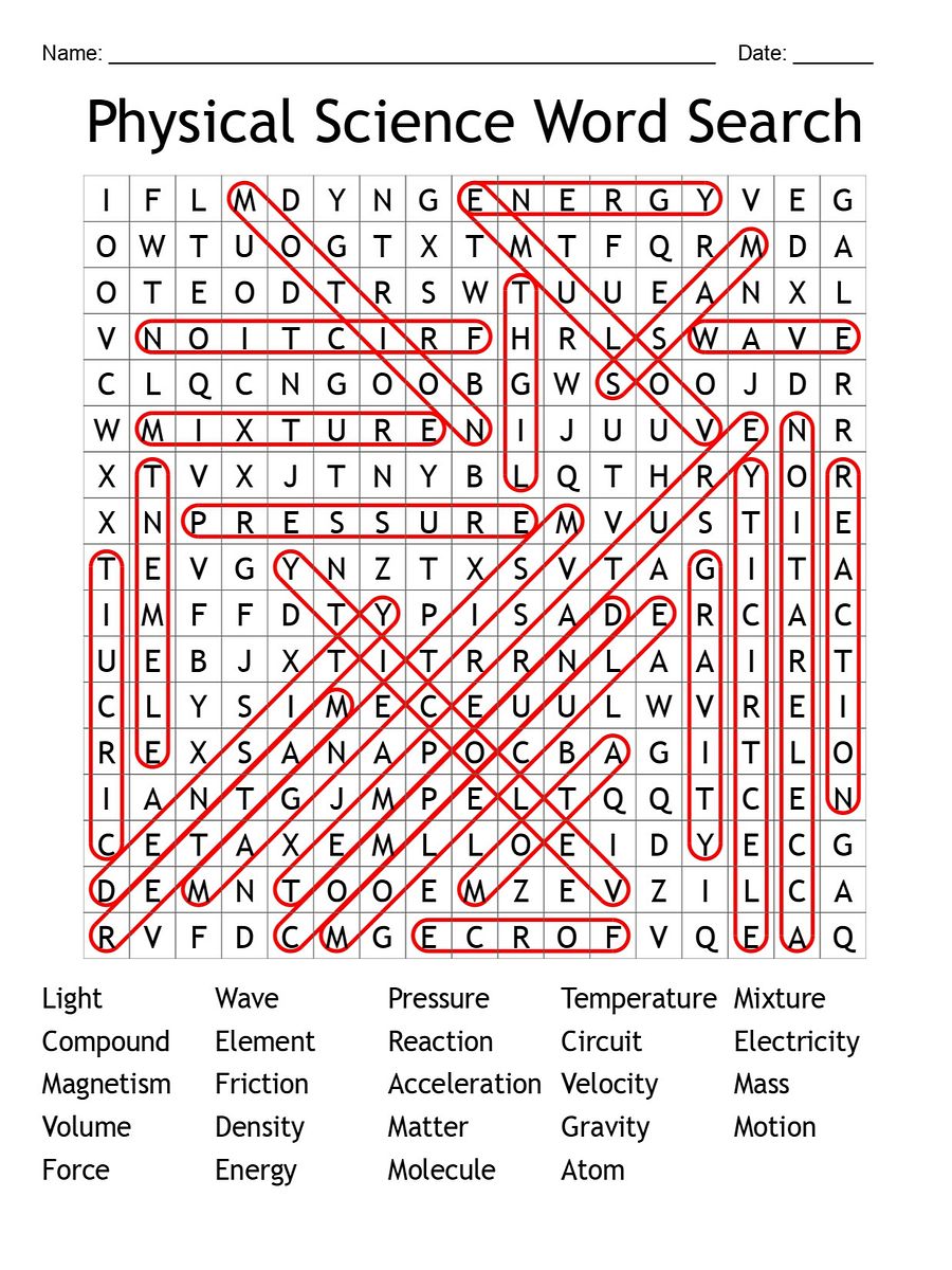 Physical Science Word Search - 24 Terms | Printable Science Puzzle product image (2)