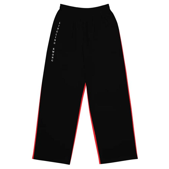 Lingling Kwong Unisex Wide-Leg Pants (Black & Red) product image (1)