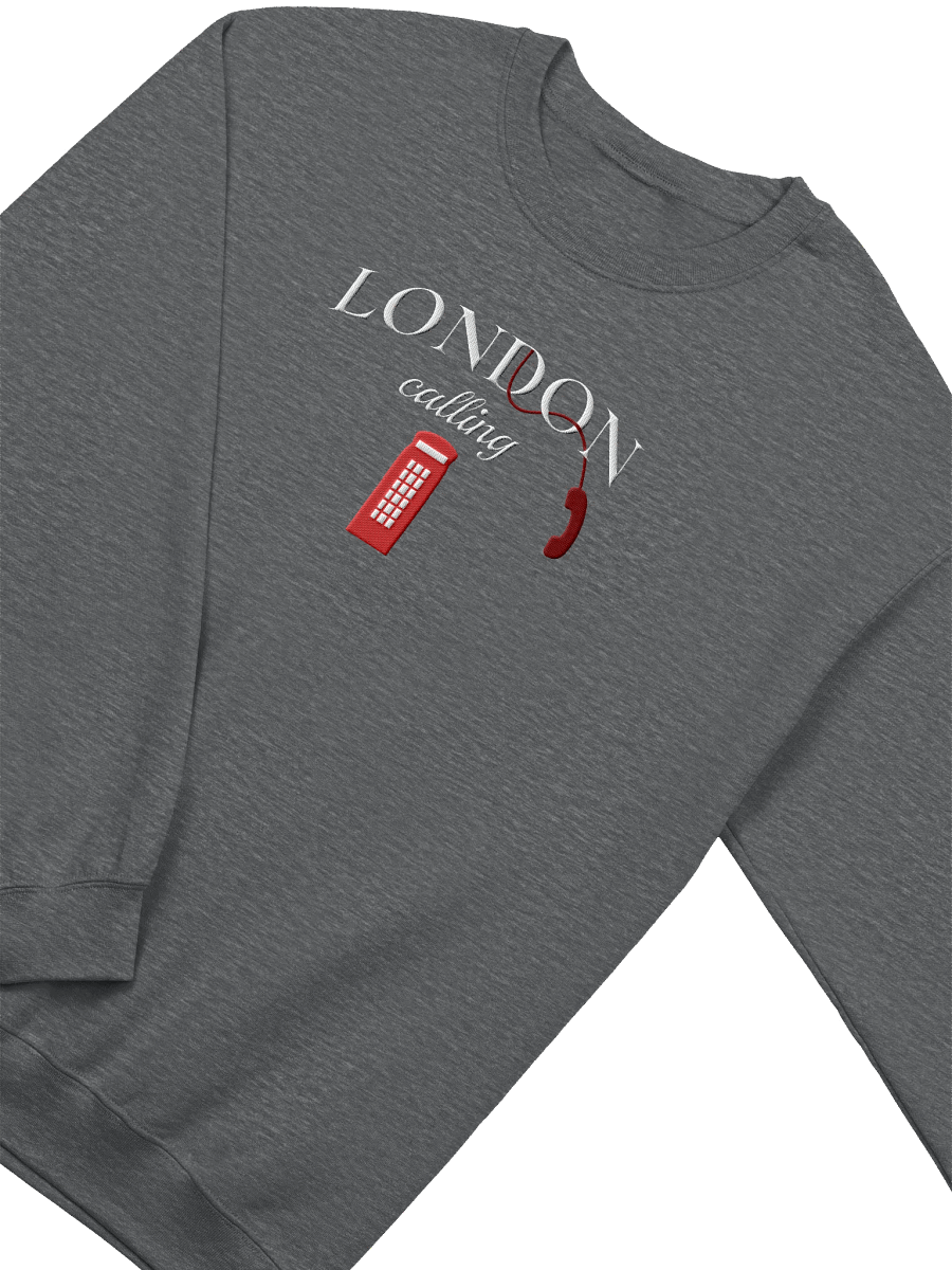 London Calling Red Telephone Box Embroidery Crewneck product image (4)