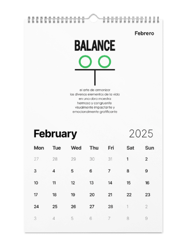 Espanol Implicito-Spanish Implied 2025 Calendar-Calendario (Dias en ingles)-Now $10.50 Use promo code VIBES4LOVE at checkout product image (5)