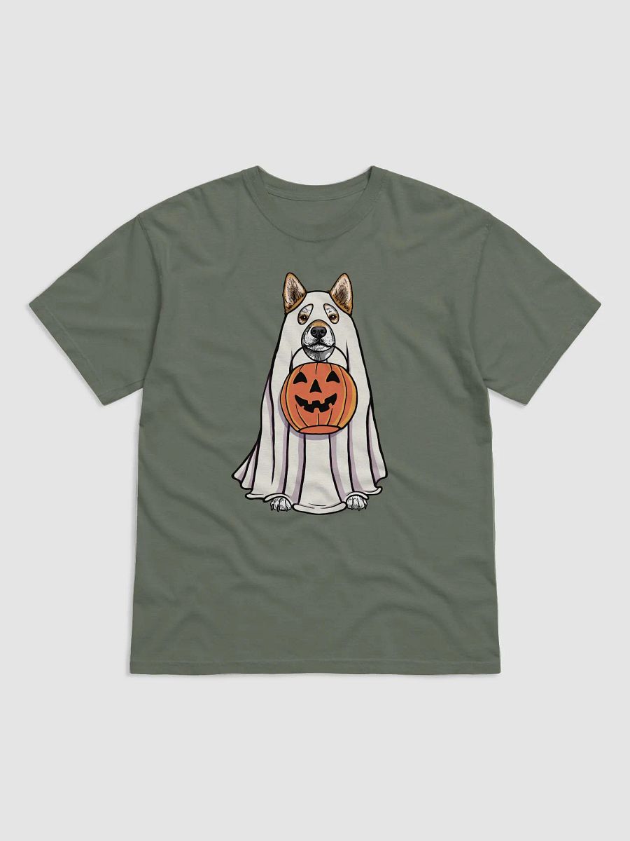 Funny Halloween Shiba Inu T-Shirt | Funny Dog Wearing a Ghost Costume and Holding a Pumpkin Basket product image (12)