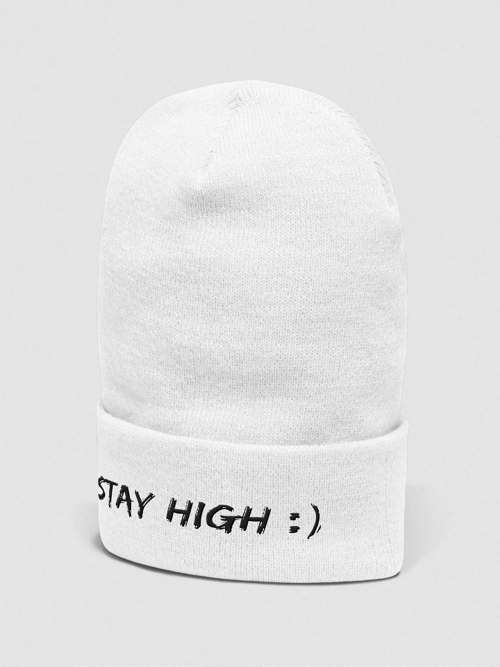 White Stay High Yupoong Cuffed Beanie product image (2)