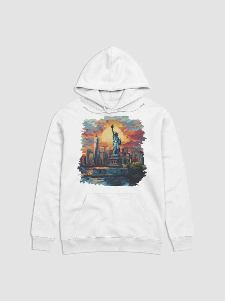NYC Sunset Unisex Hoodie – Statue of Liberty Vibes product image (2)