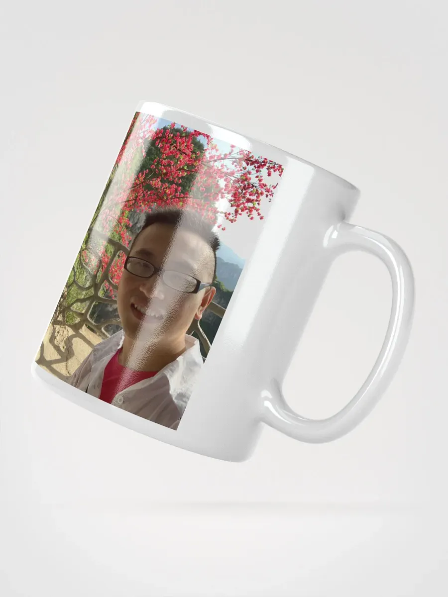 White Glossy Mug: flower and mountain product image (5)