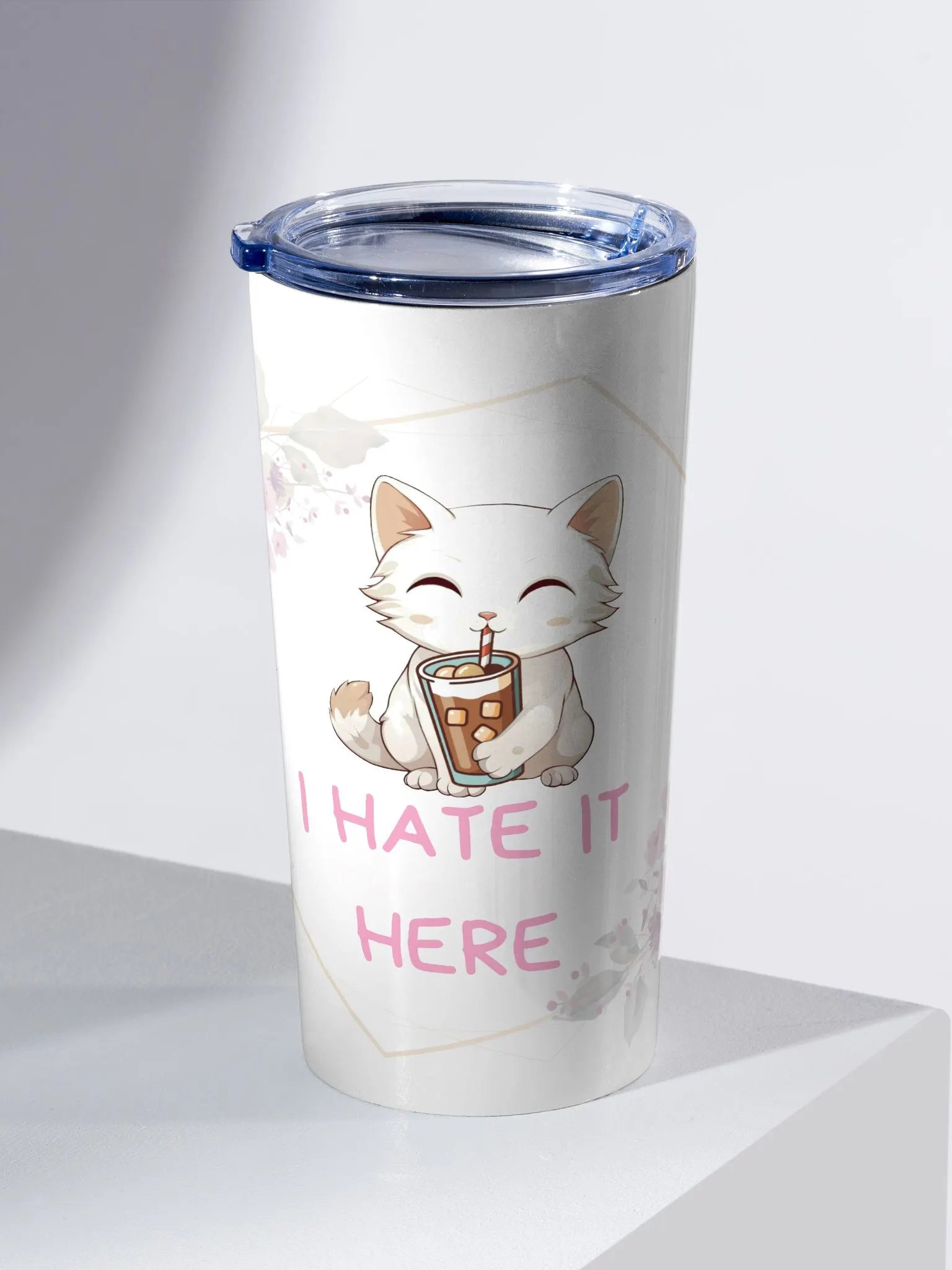 Whimsical Cat Floral Tumbler product image (2)