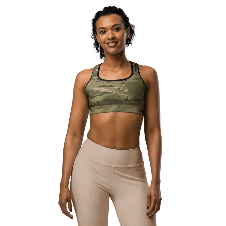 Faithful Camo: Proverb 3:25 Sports Bra - Multicam product image (1)