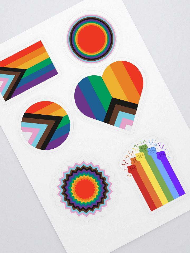 Progressive Pride Flags LGBTQ+ Full Stcker Sheet product image (1)