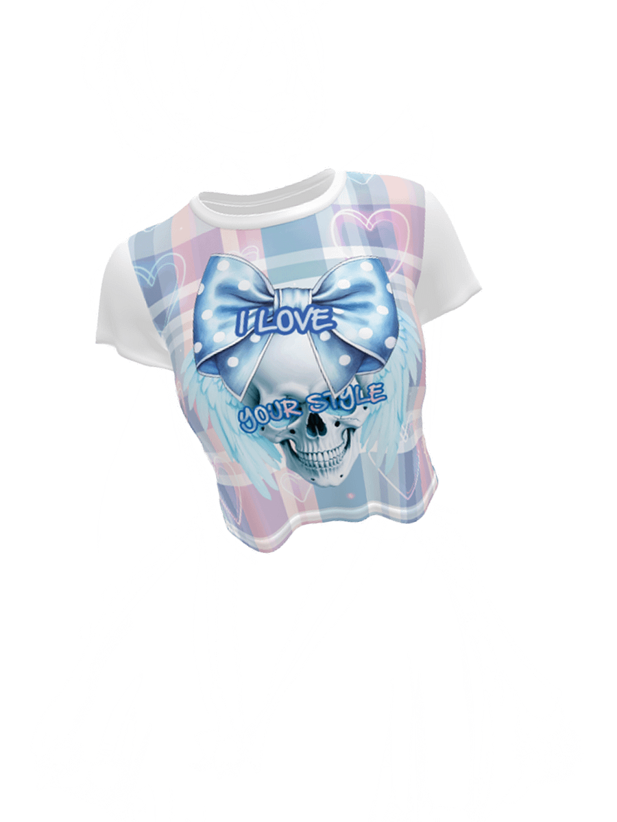 Skull from the school Crop Tee product image (3)