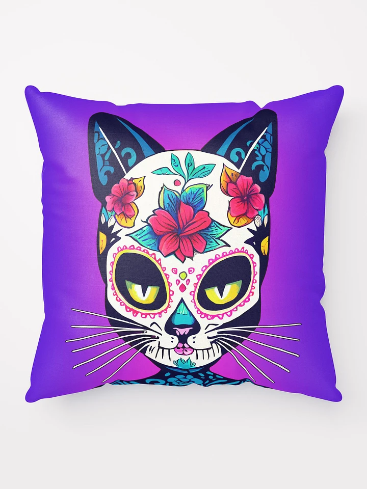 Cat Sugar Skull - Day of The Dead Throw Pillow product image (1)