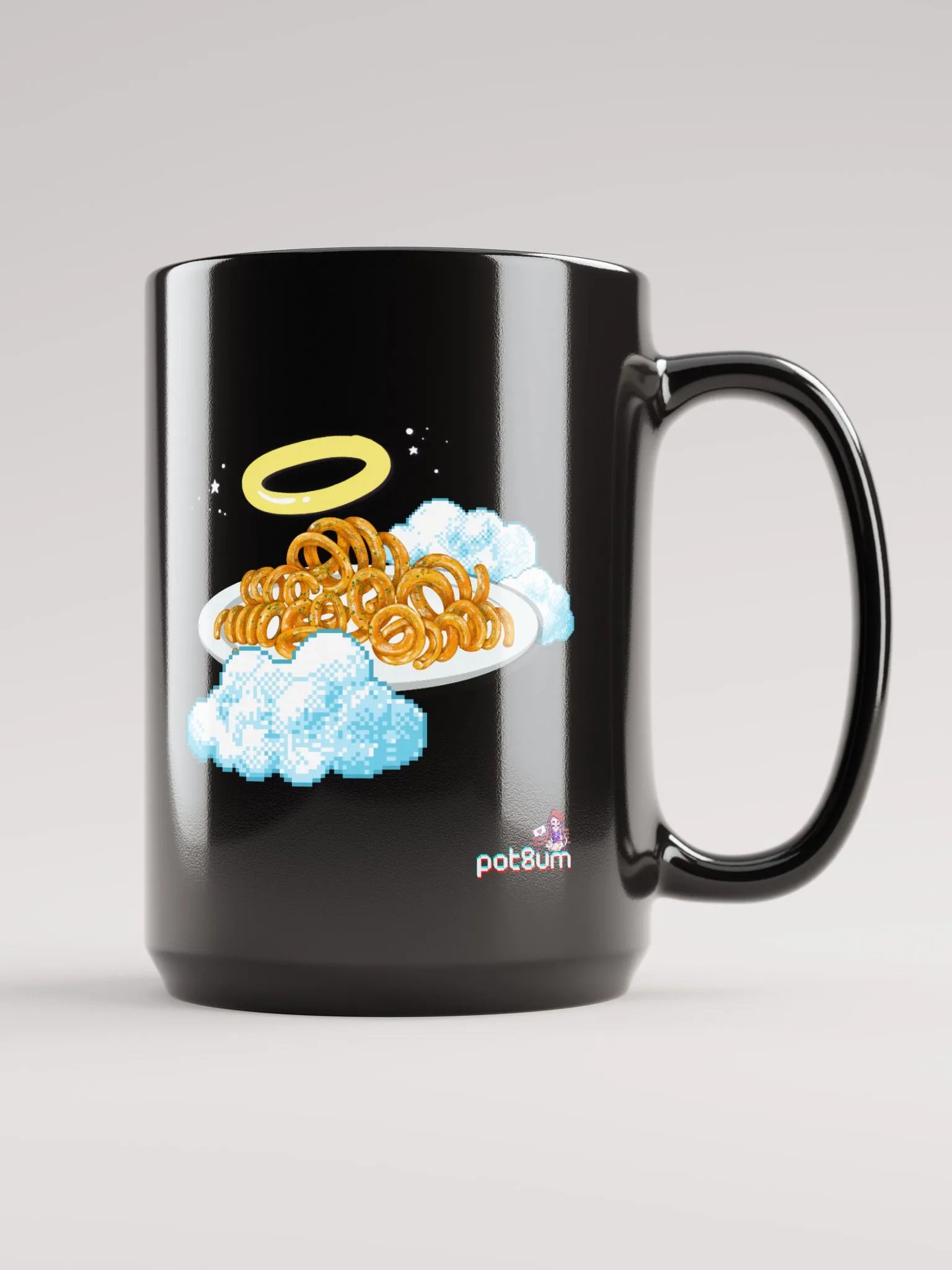 CURLY FRY CLUB black glossy mug product image (5)