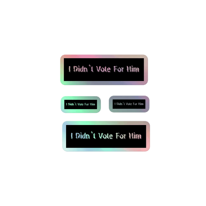 Resistor, I Didn't Vote for Him(words only), Holo Sticker Pack product image (1)