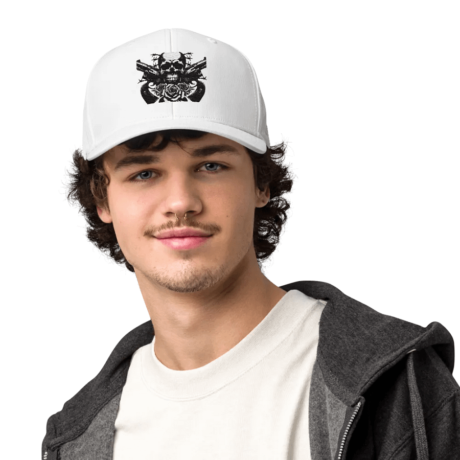 Monochrome Skull and Roses Graphic Print Cap product image (8)