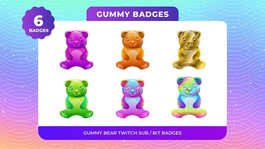 Gummy Bear Twitch Badges 6-Pack product image (1)