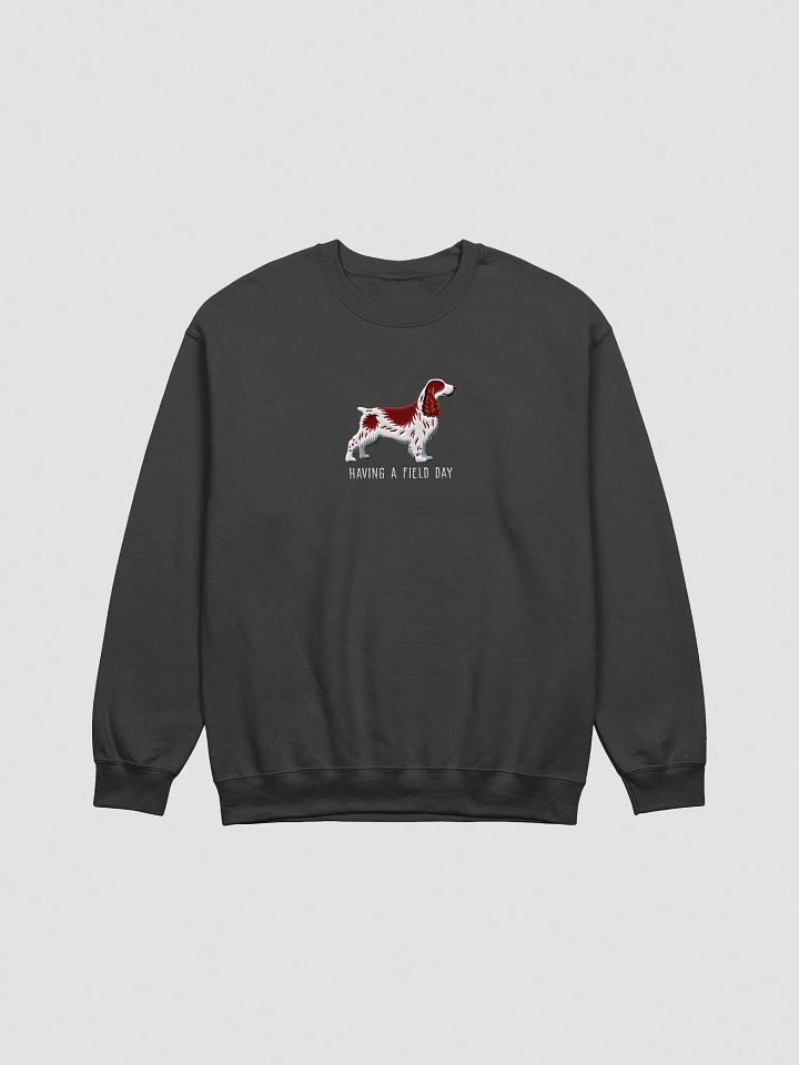 Having a Field Day Sweatshirt (Embroidered) of a Field Spaniel(Liver & White) product image (2)