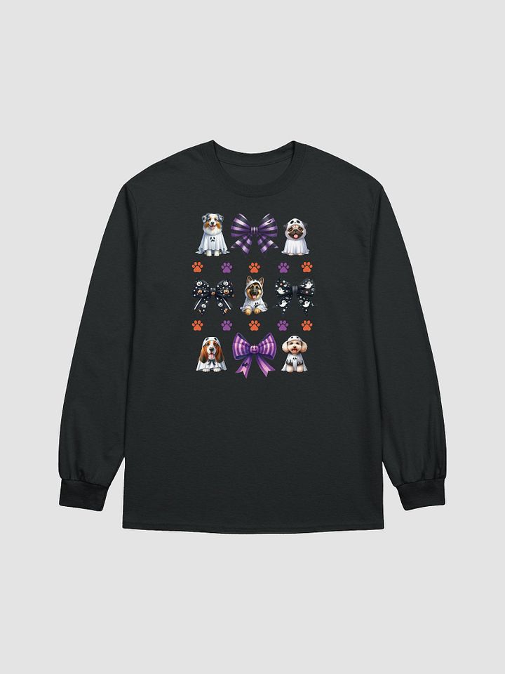 Cute Halloween Dog Ghosts and Bows Long Sleeve T-Shirt Design3 product image (10)