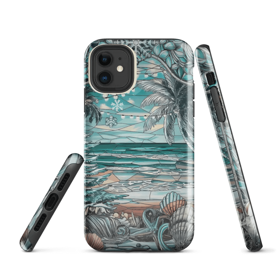 Tropical Winter Paradise Stained Glass iPhone® Tough Case product image (1)