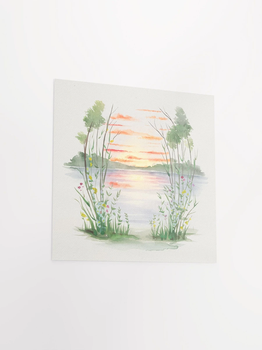 Reflective Waters Sunset Watercolor - Poster product image (3)