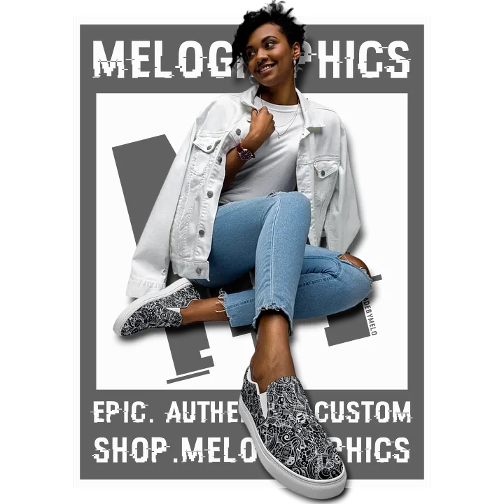 Dark Space Scribble - Women's Slip-ons | #MadeByMELO product image (1)