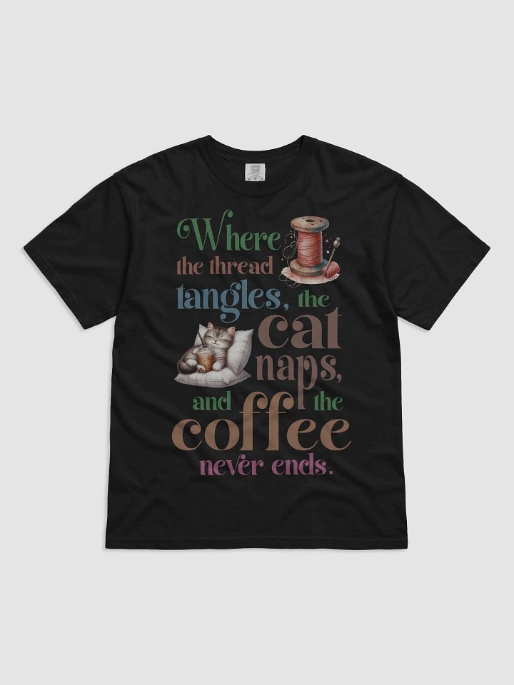Whimsical Cat Coffee Quote T-Shirt product image (1)