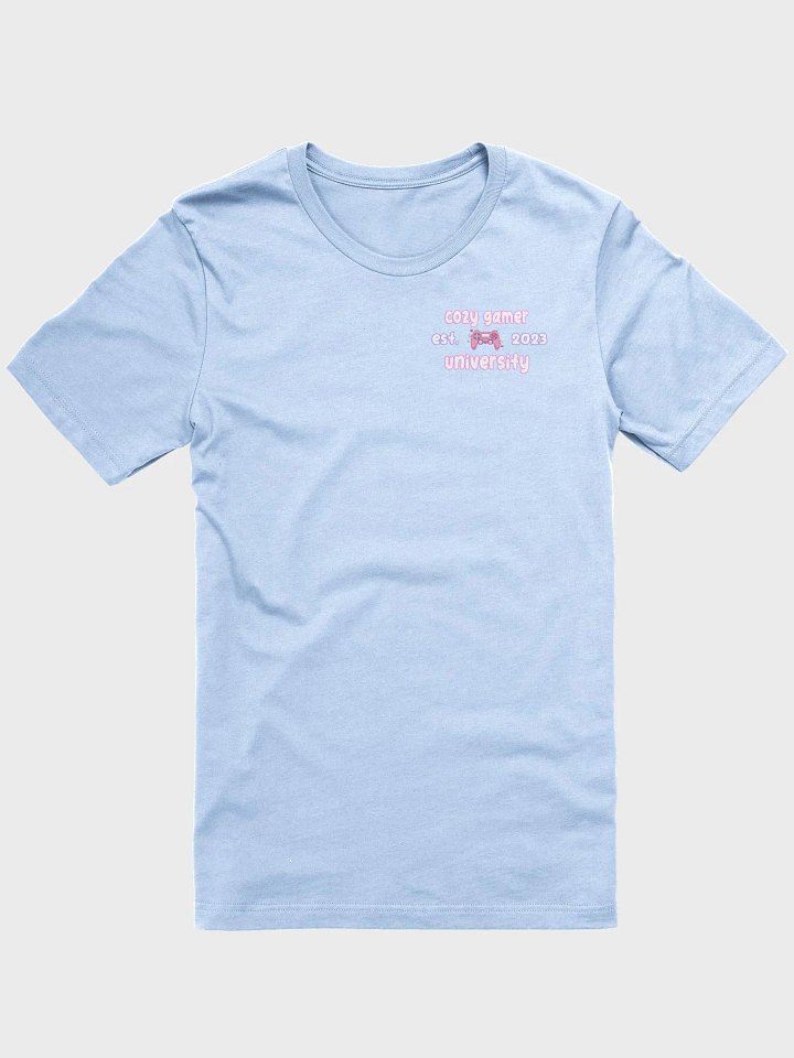Cozy Gamer University Pocket Tee product image (1)