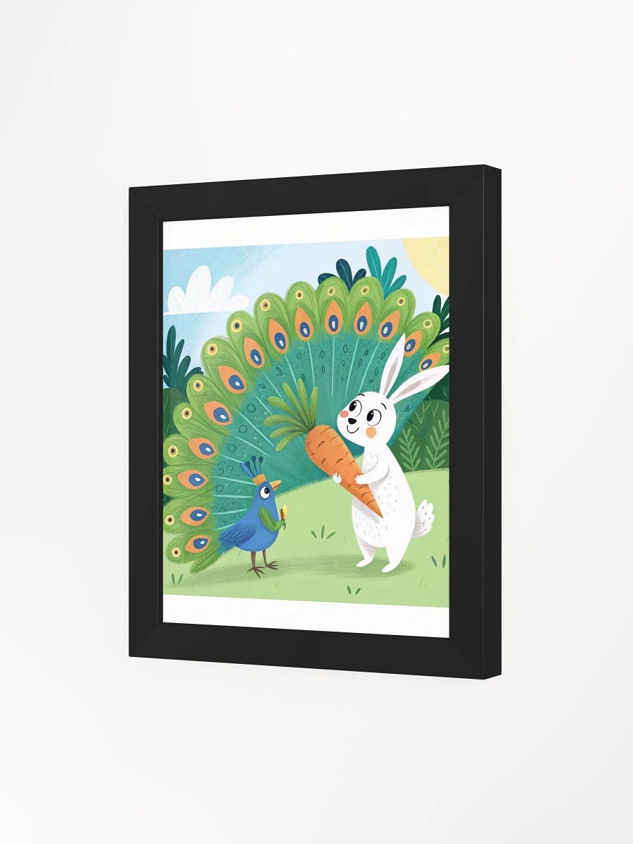 Whimsical Rabbit and Peacock Framed Poster product image (93)
