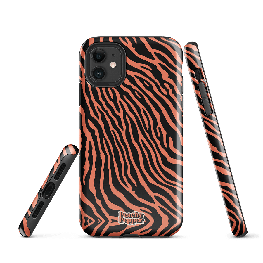 Coral Tiger Stripe iPhone Tough Case product image (1)