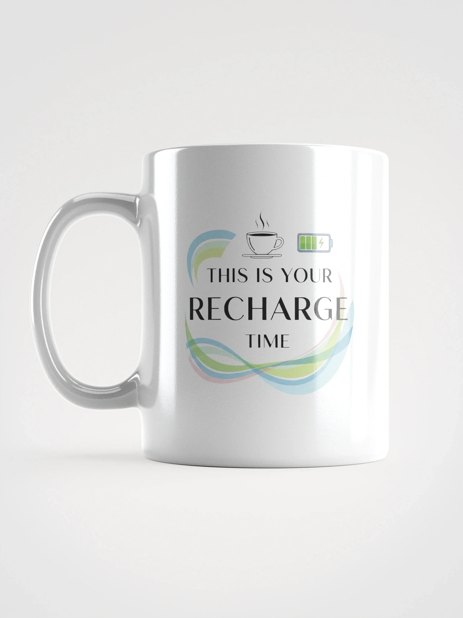 Recharge Time Mug – Motivational Coffee Cup for Relaxation & Self-Care Breaks product image (1)