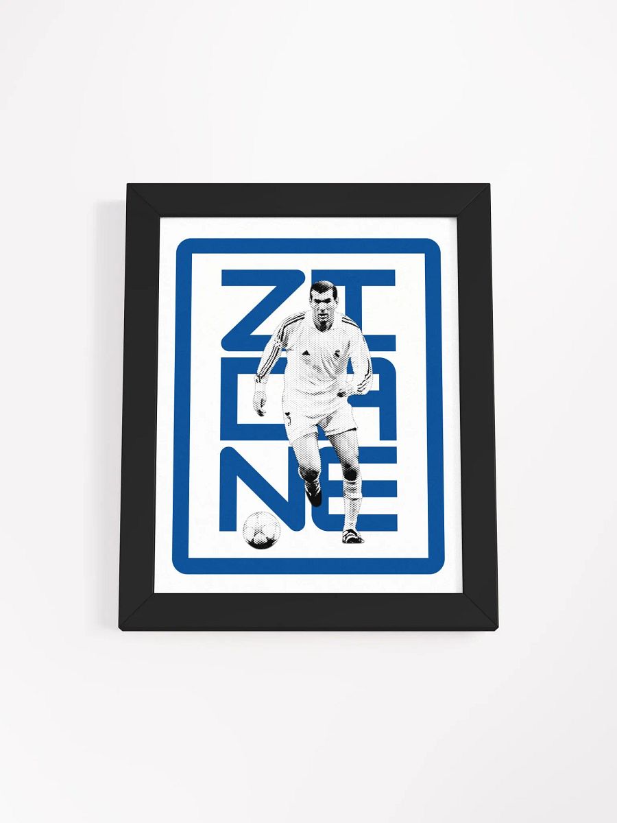 Zinedine Zidane BW Real Madrid Name Art Framed Print product image (3)