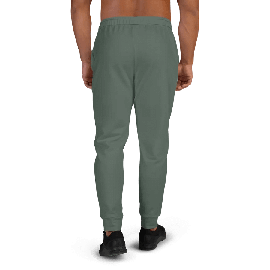 Plain Dark Sage Green Soft Summer Recycled Polyester Premium Men's Joggers by Treasure Pie product image (4)