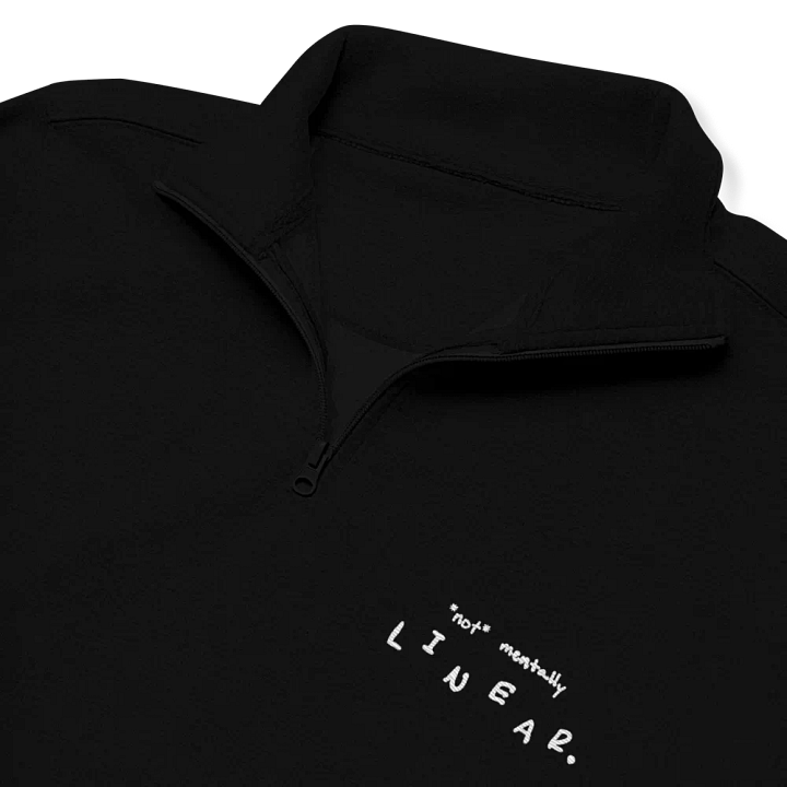 *not* mentally linear. (white) embroidered quarter zip product image (1)