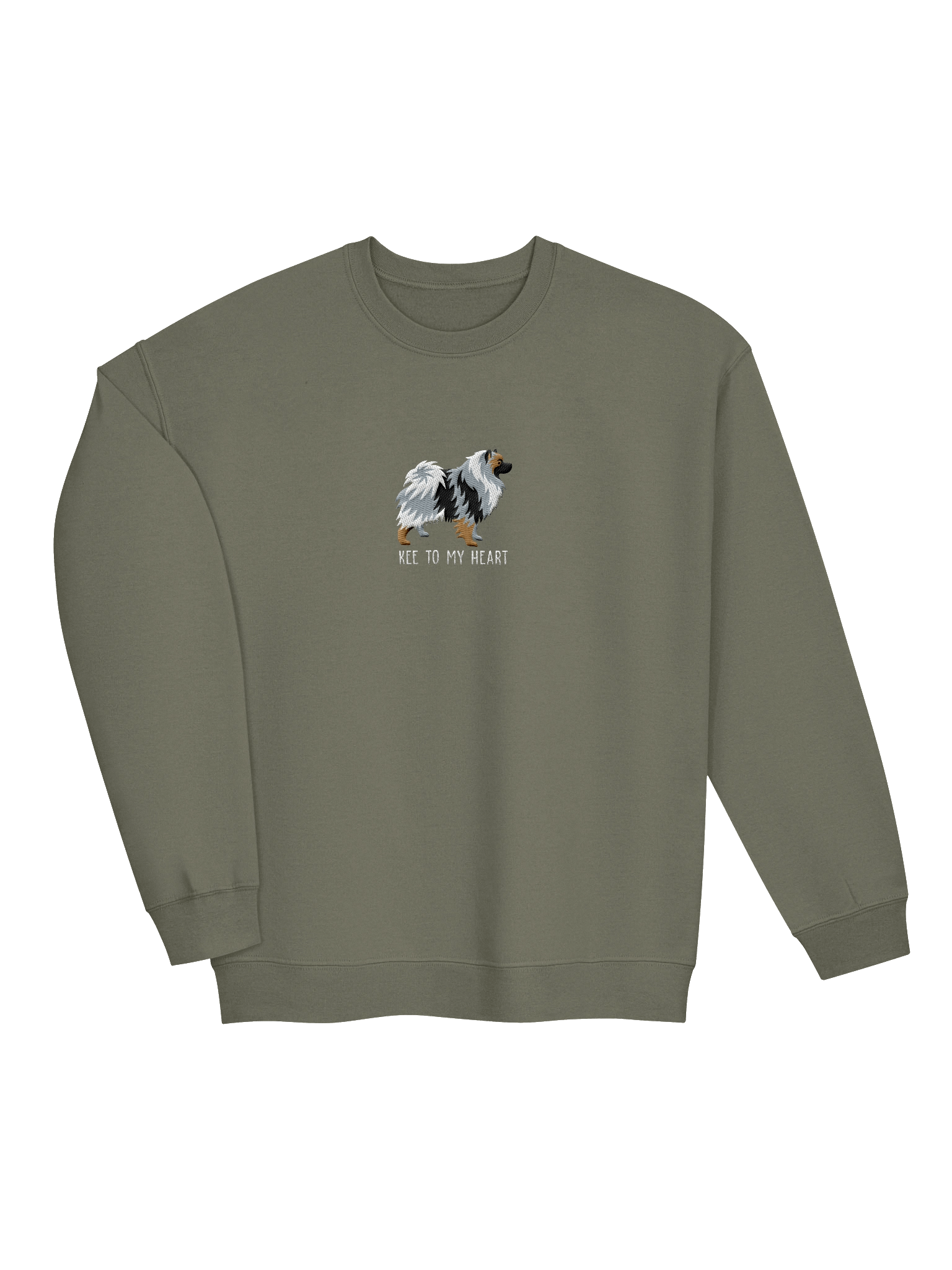 Kee to My Heart Sweatshirt (Embroidered) of a Keeshond(Brownish Gray) product image (19)
