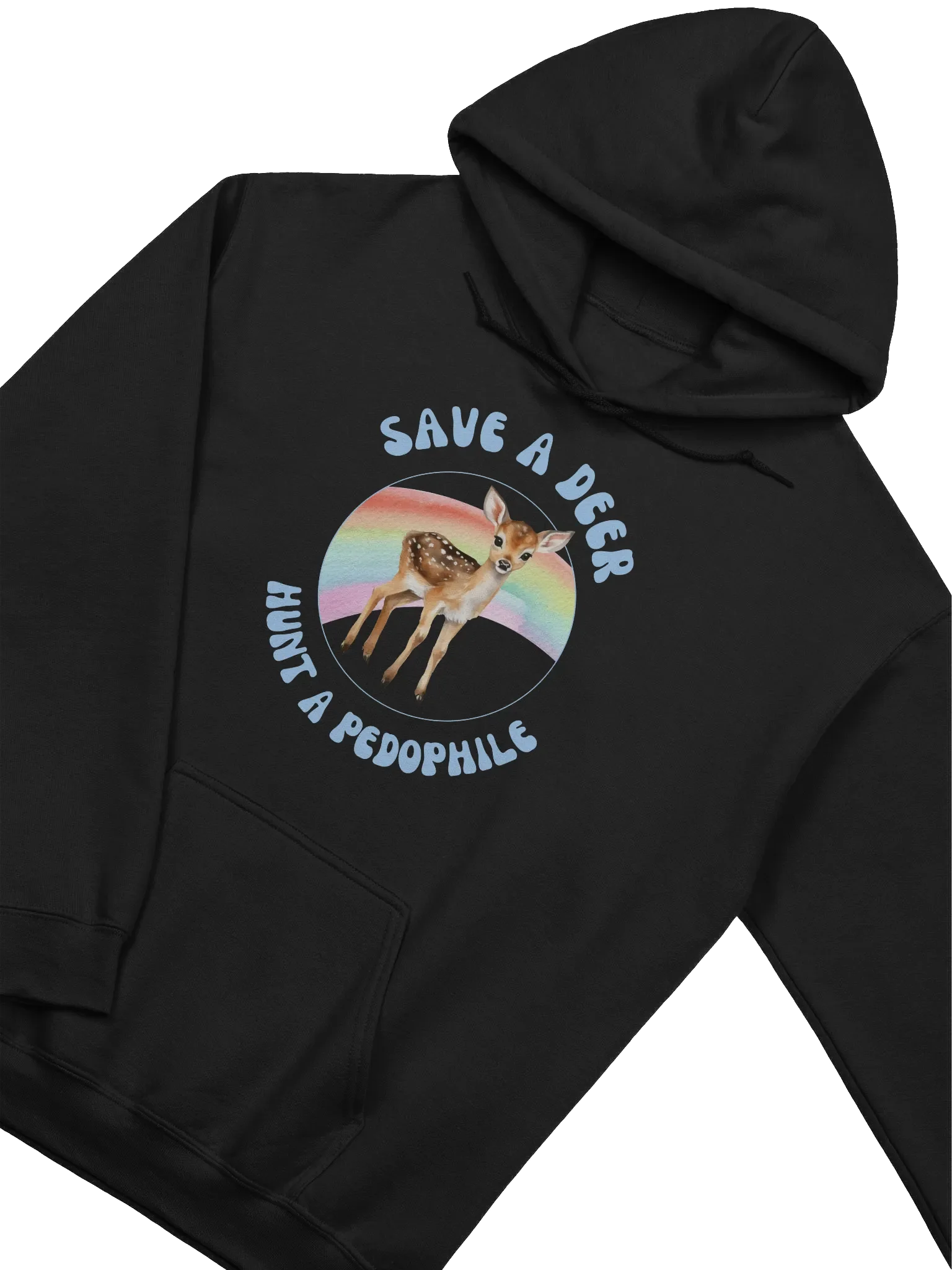 Save A Deer Hunt A Pedophile Rainbow Hoodie product image (2)