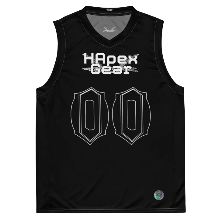 Capital EDDIE - Black - Recycled Unisex Basketball Jersey - White HApex Gear Black Logo product image (2)