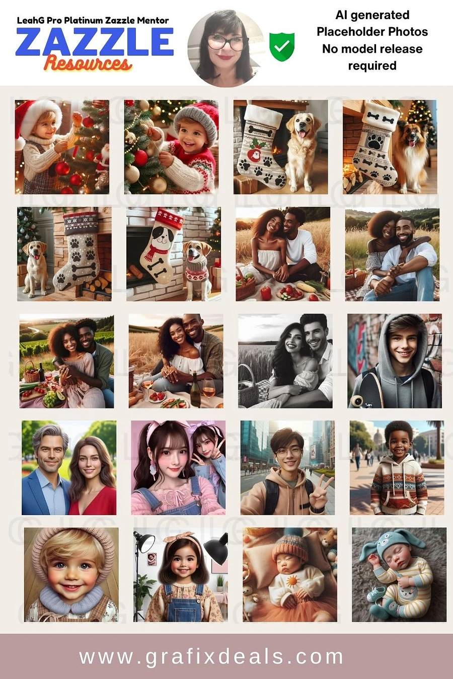 50 x People Photo Placeholders for Zazzle - AI Generated No Model Release Required product image (2)